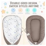 HKAI Baby Lounger â Soft Cotton Infant Floor Seat for Newborn to 24 Months, Portable Travel-Friendly Pillow for Boys & Girls