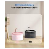 Cat Water Fountain: Dog Bowl Fountains - Automatic Pet Dispenser - Dogs Drinking Waterer Bowls Indoor - Auto Watering Dish Supplies - Easy Cleaning Animal Machine - Quiet 67oz/2L Kitty Drink Fountain