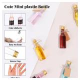 100 Pcs Mini Liquor Bottles, 1.7oz Shot Bottle with Caps 50ml Plastic Spirit Bottles, 4 Liquid Funnels, Kraft Tags, Brush and String, for Wedding, Baby Banquet, Partyï¼Gold Capï¼