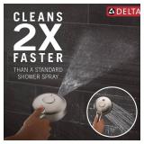 Delta 5-Setting HydroRain 2-in-1 Dual Shower Head with ProClean Spray, Brushed Nickel High Pressure Shower Head with Handheld Spray, 1.75 GPM Flow Rate, Satin Nickel 75419SN