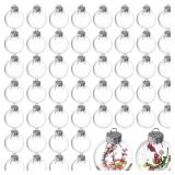 50 Pcs Hanging Clear Plastic Fillable Ornaments Balls,2\" Transparent Christmas Decoration Baubles,DIY Christmas Balls Craft Ornaments for Christmas Tree,Home Decor,Party,Wedding,50 mm