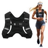 Poudee Weighted Vest, 6LB Weight Vest for Men Women, Body Weight Vests Adjustable with Reflective Stripe for Strength Training, Running, Training Workout, Jogging, Walking - 6LB