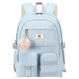 Hidds School Backpack for Teens Girls Women 15.6 Inch Laptop College Backpacks Corduroy Kids Bookbag Students Travel Daypack Womens (Blue)