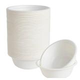 ECOLipak 150 Pack 12 oz Paper Bowls Disposable, Heavy-Duty Biodegradable Compostable Bowls Made of Natural Sugarcane Bagasse, Suitable for Salad, Dessert, Milk, Cereals