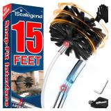 Sealegend 15 Feet Dryer Vent Cleaner Kit/Lint Remover/Upgraded Flexible Quick-Snap Brush with Drill Attachment/Fireplace Chimney Brushes for Easy to Clean/Cleaning Tool Use with or Without Power Drill