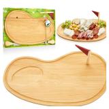 Ziliny Golf Cheese Board Gift Set Golf Party Favor Prizes Charcuterie Wood Board with Knives and Box Father Day Gift for Dad Grandpa Party Tournament Game(Bamboo Color,15 x 8.3 x 0.47 \")
