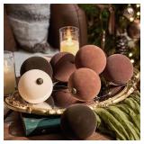 JORNOY 16-Pack Velvet Christmas Ornaments Ball, Large Flocked Ornaments for Christmas Tree - Shatterproof Decorative Hanging Baubles for Christmas Decor Party (Brown, 3.12Inch)