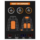 ORRNIKKO Womens Heated Jacket with Battery Pack 12V 20000mAh - Lightweight Electric Heated Coat for Women with Heating Gloves (US, Alpha, Large, Regular, Regular, Grey)