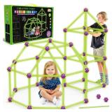 Glow In The Dark Fort Building Kit for Kids,STEM Construction Toys, Educational Gift for 4 5 6 7 8 9 10 11 12 Years Old Boys and Girls,Ultimate Creative Set for Indoor & Outdoors Activity,140 Pcs
