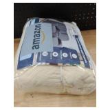 KinCam Loveseat Recliner Covers with Middle Console Slipcover, Recliner Sofa Covers 2 Seat Couch Cover Stripe Jacquard Furniture Protector Covers with Elastic Bottom for Kids, Pets (Vanilla)