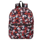 Disney Minnie Mouse Backpack for Kids and Adults, 16 inch, Red and Black