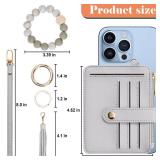 Airkit Keychain Wallet with Bracelet RFID Blocking Wristlet Credit Purse Card Holder, Silicone Bead Tassel Key Ring for Women