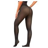 YSense Fleece Lined Tights Women Fake Thermal Translucent Pantyhose High Waist Warm Lining Thick Sheer Leggings for Winter