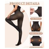 YSense Fleece Lined Tights Women Fake Thermal Translucent Pantyhose High Waist Warm Lining Thick Sheer Leggings for Winter