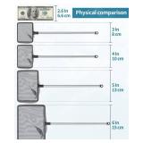 Pawfly 3 Inch Aquarium Fish Net with Telescopic Stainless Steel Handle Small Square Net with Soft Fine Mesh Sludge Food Residue Wastes Skimming Cleaning Net for Fish Tanks Small Koi Ponds and Pools