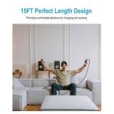 DEEGO Micro USB Cable, 15Ft Extra Long Controller Charger Compatible with PS4, PlayStation 4, Charger Cord Fast Android USB Charging Cable, Black