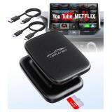 2025 Upgraded Wireless CarPlay and Android Auto Adapter- Built in Netflix YouTube Support TF Card, Magic Car Play AI Box Convert Wired to Wireless Dongle,Apple car Play Adapter for Cars from 2016