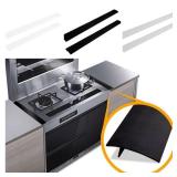 2 Pack Flexible Kitchen Stove Gap Covers, Silicone Gap Fillers Between Counter and Stovetop, Oven, Washer, Dryer, Easy to Wipe, Food Grade (Black, 21 Inches)