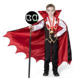 Spooktacular Creations Child Vampire Costume for Boy, Scary Halloween Red Vampire Costume for Kids Dress Up (Large(10-12yr))
