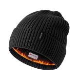 30% Merino Wool Beanie Hats for Men and Women, Thick Thermal Lined Winter Skull Caps