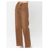 Astylish Womens Jeans Trendy Fall 2025 Wide Leg Jeans Woman Tummy High Waist Double Button Bootcut Trousers Stretchy Vintage Denim Jean Pants Brown Size 12