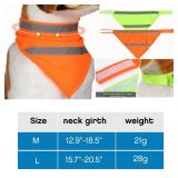 Saintrygo 2 Pieces Dog Bandanas Reflective Dog Scarf Yellow Orange High Visibility Safety Camping Puppy Bandanas Triangle Bibs for Medium Large Pets Cats Puppy(13-18.5 Inches,Halter Neck)