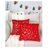 TOYPOPOR Snowflakes Glitter Printed Christmas Pillow Covers 18