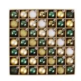DecorbyHannah St. Patricks Day Christmas Ornaments, 49ct 1.18inches Emerald Green Gold Mini Tree Ornaments, Shatterproof Plastic Ball Set for St. Patrick