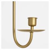 Remenna Wall Candle Holders Set of 2 Handcrafted Wrought Iron Sconces with Gold Finish, Easy to Install Modern Candle Holders for Living Room, Bedroom, Hallway, Wedding or Holiday Decor