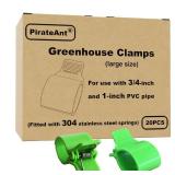 Greenhouse Clamps for3/4-1 Inch PVC Pipe, Greenhouse Hoops,Support Frame, Grow Tunnel,Plant Support Garden Stakes.For Fixing Plant Cover, Garden Plastic Sheeting, Film Row Cover, Net.