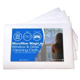 AERAI GROUP Microfiber Magic 4 Pack Glass & Mirror Cleaning Cloths - Streak Free, Lint Free, Perfect for Cars & Windows