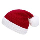 Christmas Beanie Hat Santa Hat Winter Warm Cable Knit Slouchy Hat Skull Cap for Adult Women Men Xmas Holiday Party Red
