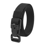 OAZSE 1\" Wide Nylon Web Belts for Men Quick Release Plastic Buckle Webbing Belt Black Color 55\" Long