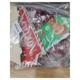 Colingmill Christmas Lamp Post Light Decorations with 8 Merry Christmas Yard Wooden Signs 16.4ft 50led Solar Light String 2 Xmas Tinsel Garlands Red Velvet Bow for Outdoor Holiday Post Lamp Yard Decor