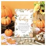 Patelai 321 Pcs Little Pumpkin Baby Shower Decorations Fall Thanksgiving Baby Shower Games Supply for Gender Reveal Party Games Friendsgiving a Little Pumpkin is on The Way