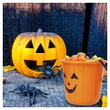 Zcaukya Halloween Trick Treat Candy Buckets, 6-Pack Plastic Pumpkin Pails