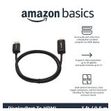 Amazon Basics DisplayPort to HDMI Display Cable for HDTV, Monitor, Projector, Uni-Directional, 4k@60Hz, 1920x1200, 1080p, Gold-Plated Plugs, 3 Foot, Black