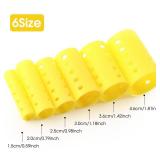 WILLBOND 141 Pieces Hair Rollers Set Include 60 Plastic Hair Rollers(Yellow,6 Sizes)