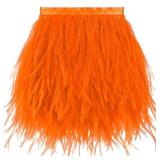 Soarer Orange Ostrich Feather Trim - 1.5Ply 4-5Inch 2Yards Feathers Fringe Trim for DIY Sewing Clothing,Halloween Home Party(1.5ply-Orange)