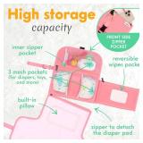 Kopi Baby Portable Diaper Changing Pad - Baby Diaper Changer Travel Bag with Wipes Pocket, Smart Design Portable Changing Mat, Infant Travel Station Kit, Gift for Newborn Girl & Boy - Pink, Premium