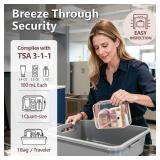 PACKISM TSA Approved Toiletry Bag - Clear Makeup Bag 3 Pack Medium, Quart Size Bag for 3-1-1 Liquids with Metal Smooth Zipper, Travel Makeup Bag for Women Men, Airport Airline Compliant Bag, Rose Pink