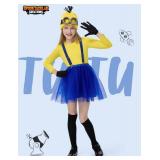 Spooktacular Creations Halloween Child Girl Cute Yellow Shirt Tutu Outfit, Kids Halloween Costume Accessories Set with Hat Gloves Suspender Goggle for Holiday Dress Up Parties