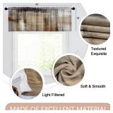 Emvency 4 Pack Valances Window Treatments, Brown Abstract Modern Art Blackout Drapes Adjustable Curtain for Windows Living Room Kitchen Over Sink, 18x52 Inch Rod Pocket Valances