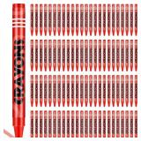 Tenceur 100 Pcs Single Color Crayons Bulk Crayons Coloring Party Favors Pastels Set for Adults Teacher Painting Classrooms Groups Party Art Gifts Supplies(Red)