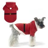 EXPAWLORER Christmas Dog Hoodie - Santa Claus Christmas Costume Outfit, Pet Winter Sweater Coat, Puppy Party Clothes Apparel for Small Medium Dogs