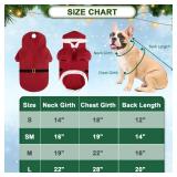EXPAWLORER Christmas Dog Hoodie - Santa Claus Christmas Costume Outfit, Pet Winter Sweater Coat, Puppy Party Clothes Apparel for Small Medium Dogs