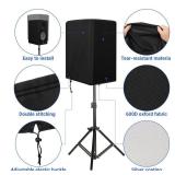 Yexcend Speaker Cover for 12 Inch PA/DJ Powered Speaker Mounted on Stand, Outdoor Speaker Covers UV Protection Water Resistant Dustproof 600D Oxford Cloth(Black)