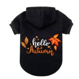 EXPAWLORER Fall Dog Hoodie-Soft and Warm Dog Sweaters, Pet Clothes Autumn Winter Coat Sweatshirt with Autumn Maple Leaf Theme Print for Puppy,Cat, Small Medium Large Dogs