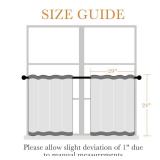 PONY DANCE Black Kitchen Curtains Over Sink 24 inch Long for Small Windows, Black Out RV Bunk Panels, Solid Half Window Short Drapes Tiers for Bathroom Camper, Width 29 x Length 24 inches, 2 Panels