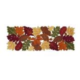 OWENIE Thanksgiving Runner, Fall Leaf Table Runner for Autumn Home Decorations, Fall Table Centerpieces, Embroidered Cutwork Farmhouse HarvestMaple Leaf Runner, 13 Inch x 36 Inch